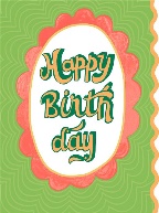 HAPPY BIRTHDAY CAMEO GREEN